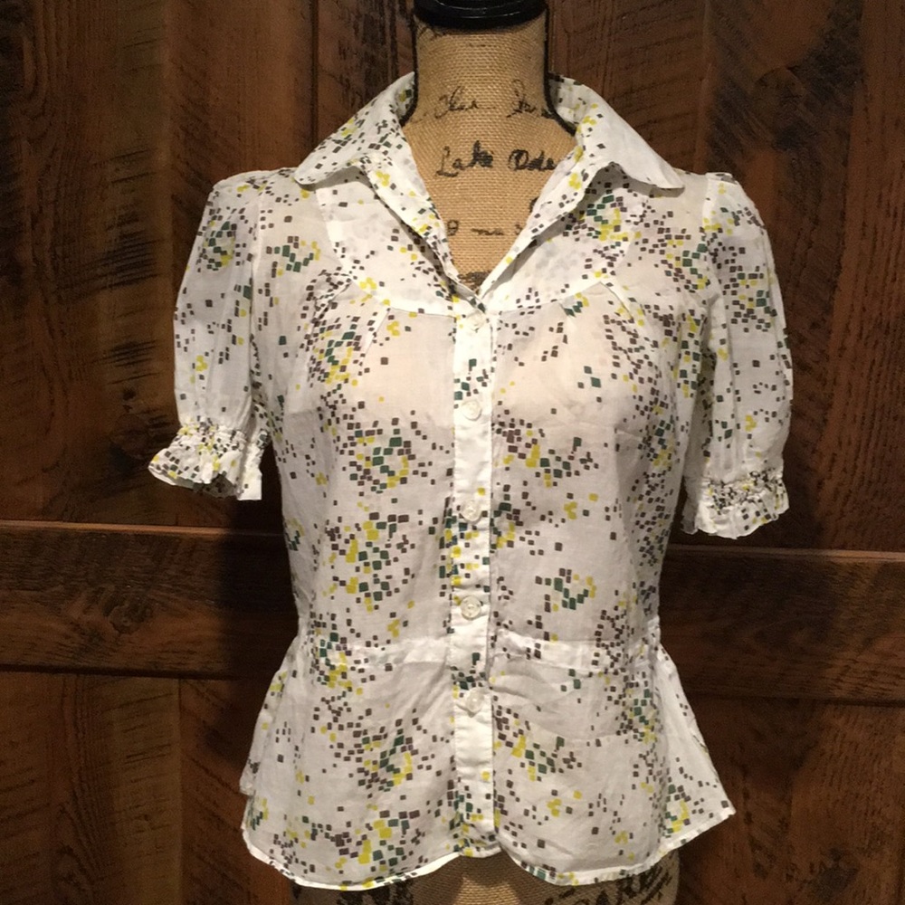 Fossil Geometric Print Button Down Shirt